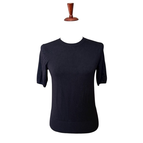 Zara Short Sleeve Knit Sweater Black Size Small #1836 - Picture 2 of 5